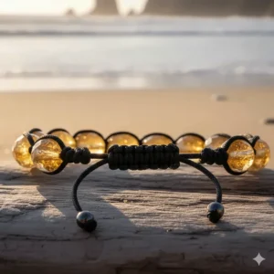 Image showing the quality and durability of the clasp or closure on the citrine bracelet for men.