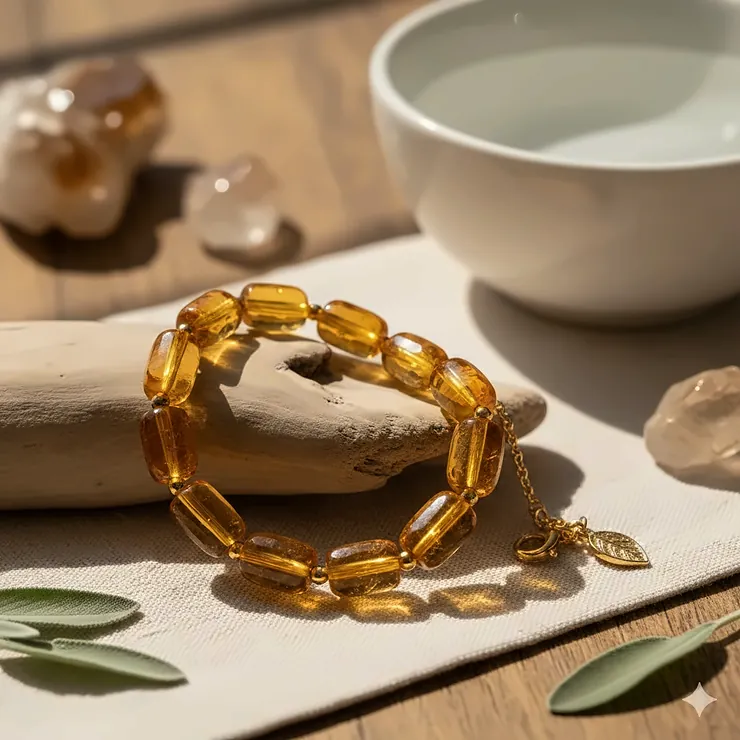 Stunning natural citrine bracelet for women, perfect for daily wear or as a stylish gift, known for attracting wealth and positivity. citrine bracelets for women