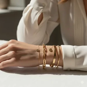 How to layer the best cable chain bracelets with other gold jewelry for a stacked look.