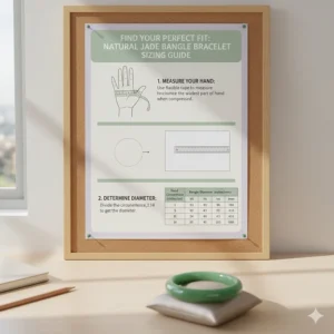 An illustration showing how to measure your hand for a natural jade bangle bracelet.