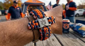 Durable braided paracord sports team bracelet designed for game day tailgate fashion