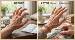 Illustration comparing hand flexibility improvements highlighted in copper bracelet arthritis pain reviews.