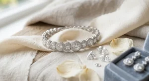 Sparkling lab-grown diamond bracelet ideal for a bride on her wedding day