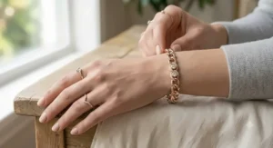 Trendy lab-grown diamond chain link bracelet crafted in polished 14k rose gold