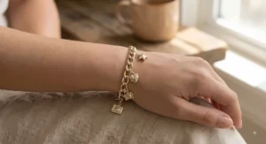 Classic two-tone gold charm bracelet scaled down for small wrist sizes