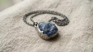 Unique raw labradorite bracelet for meditation featuring dark flash gemstone beads.